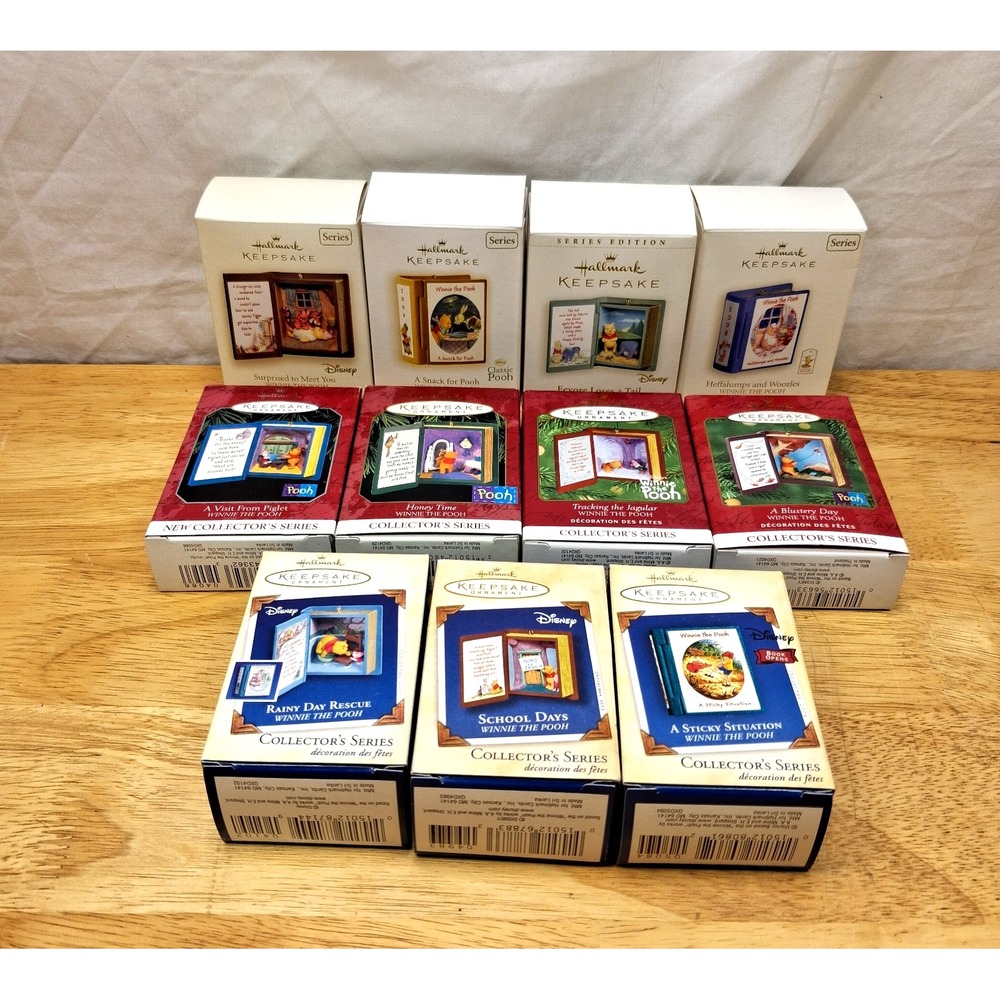 Lot Of 11 Hallmark Winnie The Pooh Book Ornaments 1-5, 7-12